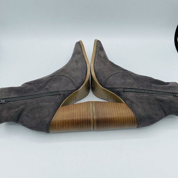 Steve Madden Shoes Womens Size 6 M Gray Touchdown High Heels Booties Zip Y2K - Picture 11 of 11